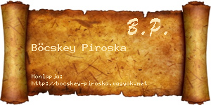 Böcskey Piroska névjegykártya