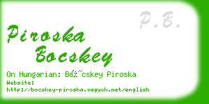 piroska bocskey business card